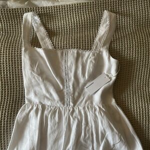 Reformation White Linen Midi Dress